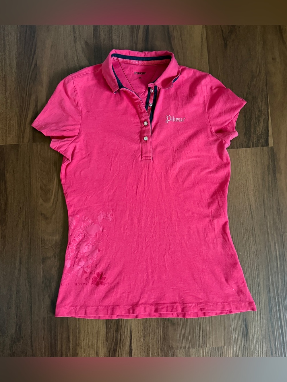 Women’s Medium (GER38) Pink Pikeur Short Sleeve Horseback Riding Polo Shirt